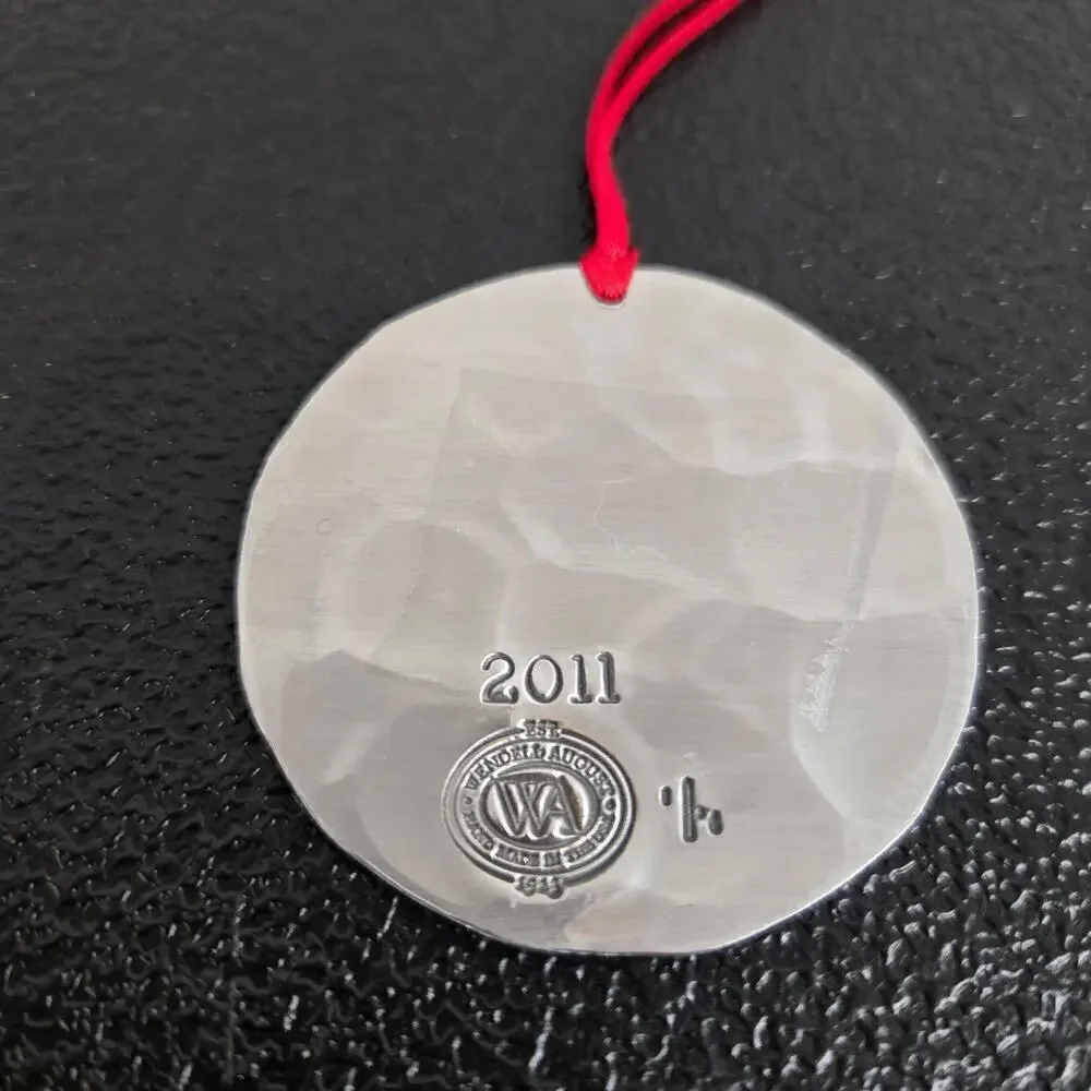 Wendell August Forge 2011 Christmas Ornament Snow Days Mitten & Sled Metal